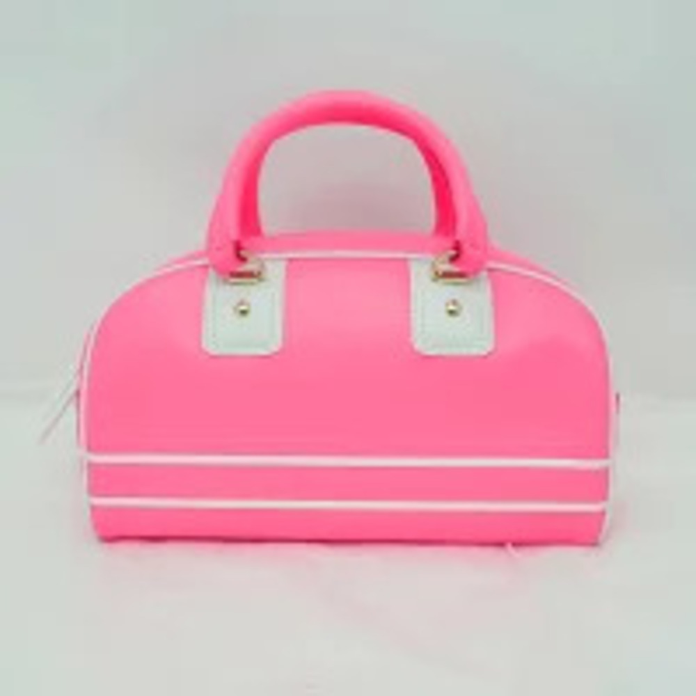 Dior Bag Handbag Pink Tote Calfskin Shoulder White Bowling VIBE